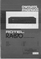 Rotel-RA-870 - Owners manual 